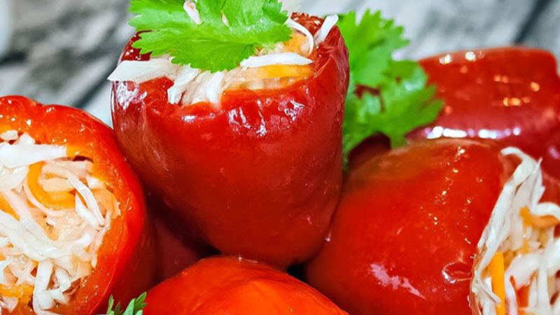 Квашений перець з капустою
