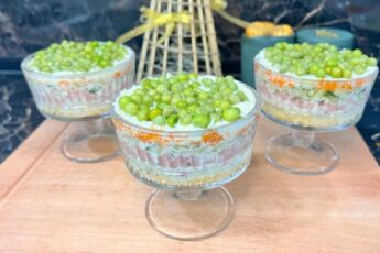 Салат Олів’є шарами у креманках